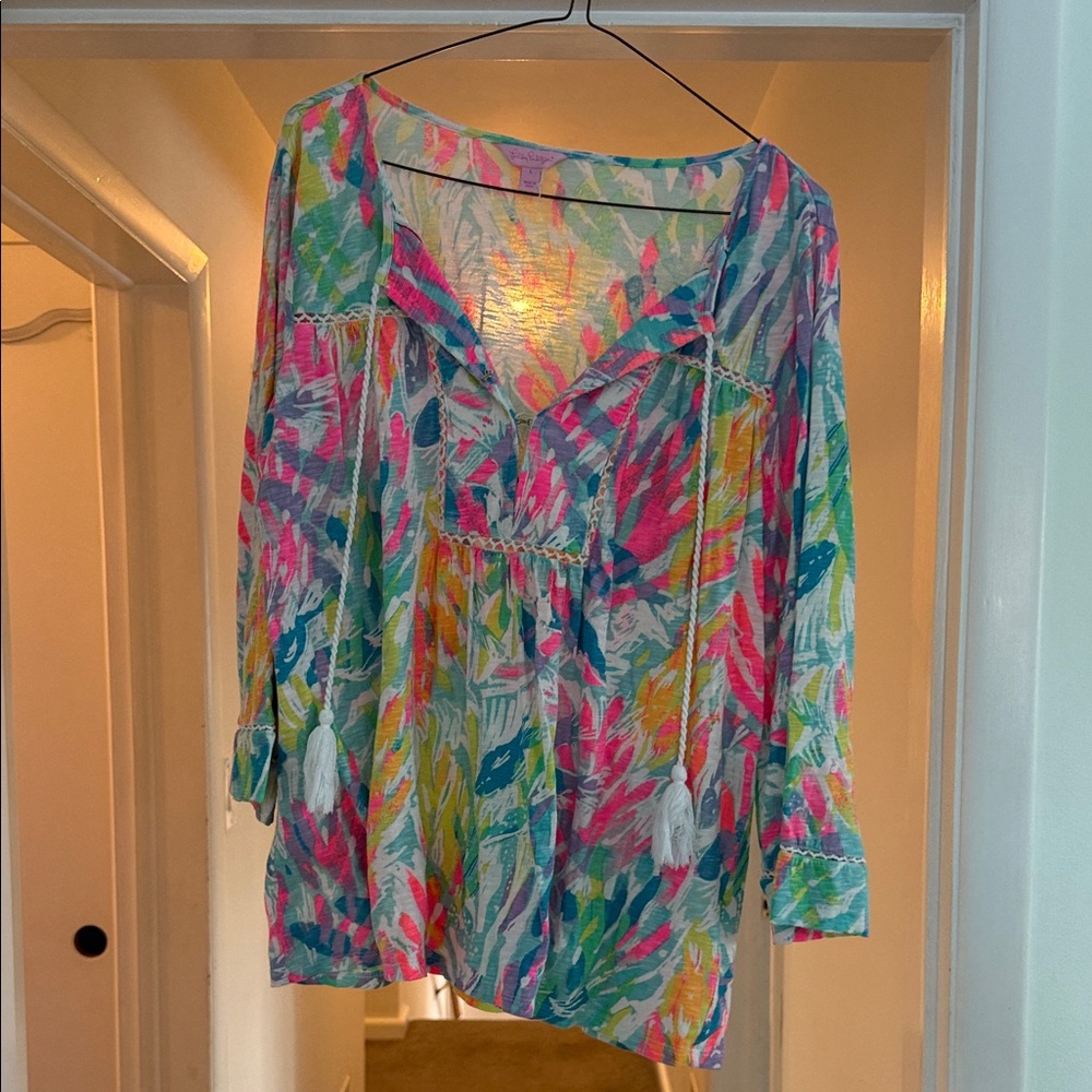 Lilly Pulitzer Multicolor Tropical Print Top